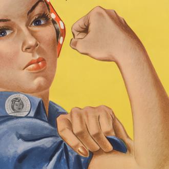 Rosie the Riveter - eines der berhmtesten Werbe/Propaganda-Plakate sollte US-Frauen im Zweiten Weltkrieg fr die Rstungsindustrie begeistern und wurde dabei zu einem Katalysator des Feminismus. Wenn eine Salatsauce sich an hnlich gewichtigen Botschaften versucht, gleitet das Ganze schnell ins Schrge ab. (J. Howard Miller)